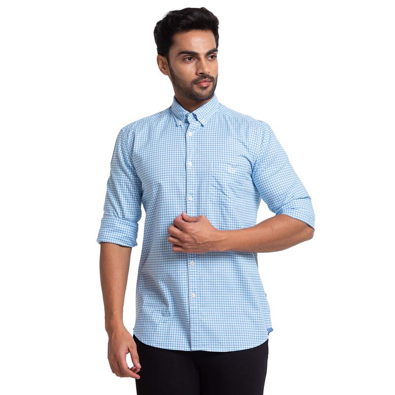 Parx Light Blue Casual Shirt (L)