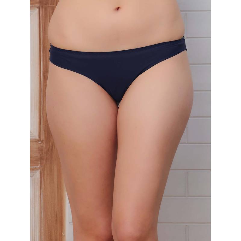 PrettyCat Women Blue Low Rise Solid Thong Panty (S)