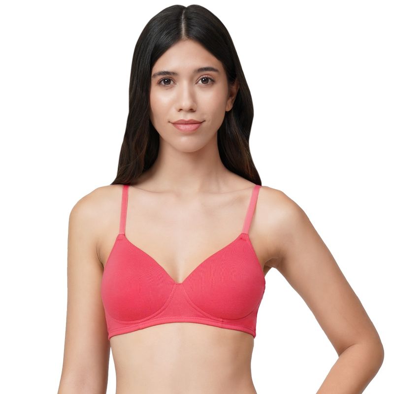 Amante Cotton Dream Lightly Padded Non-Wired T-Shirt Bra-Pink (32B)