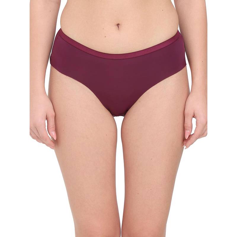 Wacoal Womens BASICS Zoe Mid-waist Medium Coverage Everyday wear Hipster Panty - Wine (S)