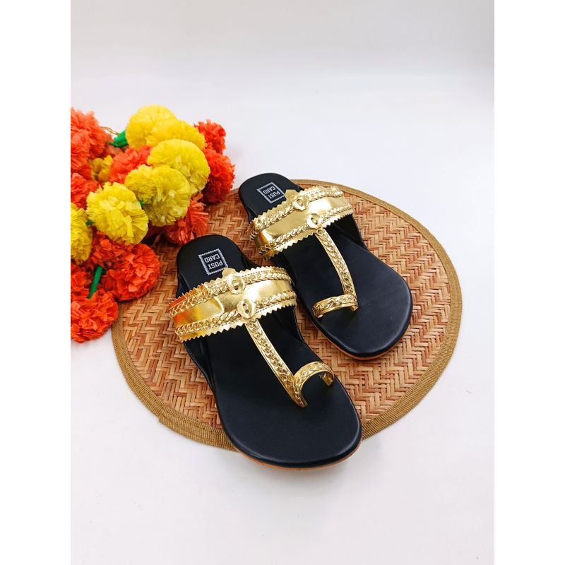 Post Card Solid Black Kolhapuris (EURO 36)