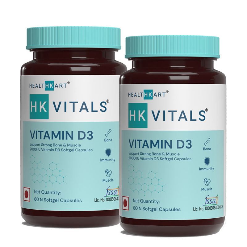 HealthKart HK Vitals Vitamin D3 (2000 IU) With Sunflower Oil & 60