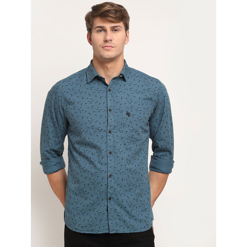 Cantabil Mens Aqua Blue Shirt (38)