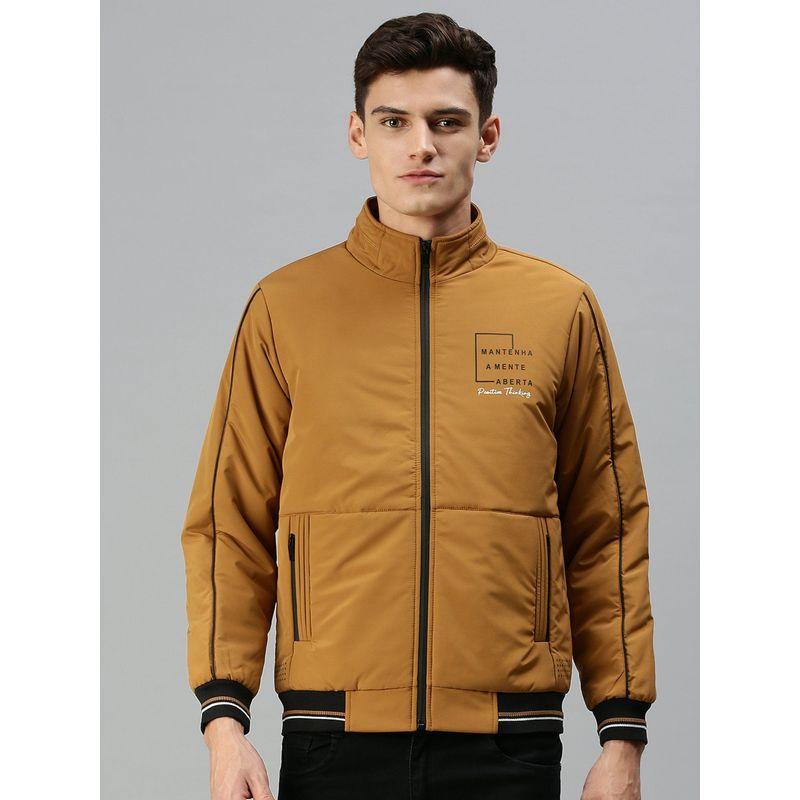 SHOWOFF Men Casual Solid Mustard Jacket (XL)