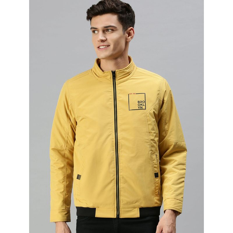 SHOWOFF Men Casual Solid Mustard Jacket (L)