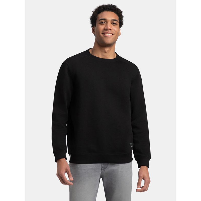 Jockey US92 Men Super Combed Cotton Rich Fleece Sweatshirt - Black (M)