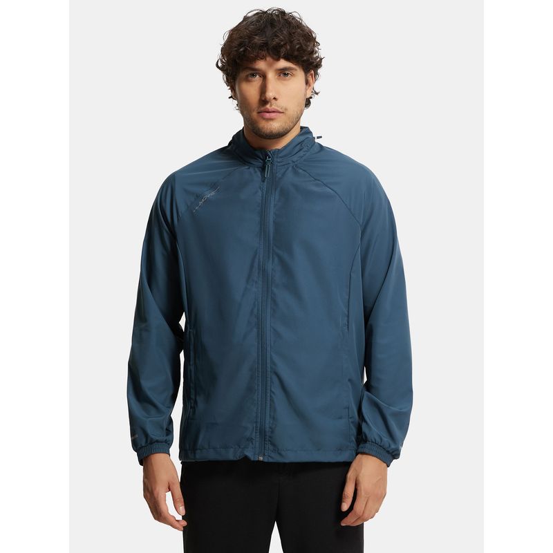 Jockey MV40 Men Microfiber Fabric Active Wear Hoodie Jacket - Mid Night Navy (XL)