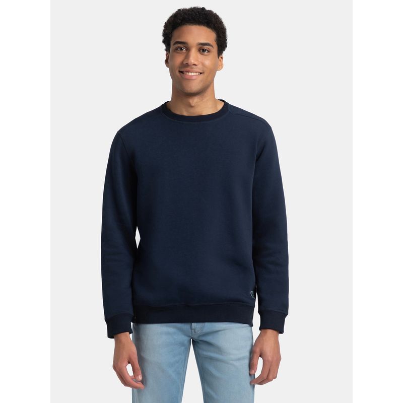 Jockey US92 Men Super Combed Cotton Rich Fleece Sweatshirt - Navy (S)