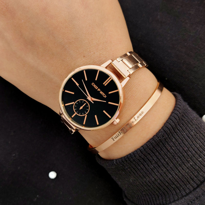 Joker & Witch Fairy Light Rosegold Watch Bracelet Stack For Women