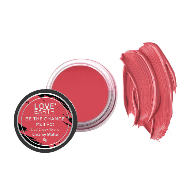 Love Earth Multipot-Be The Change Lip Tint with Jojoba Oil and Vitamin E for Lips Eyelids & Cheeks