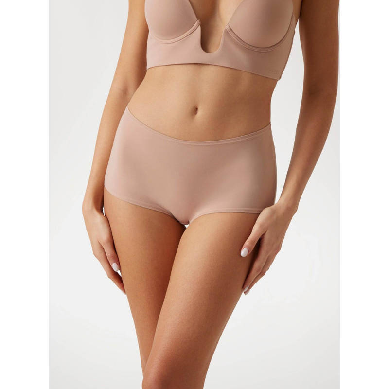 Guess Polyamide Solid Light Brown Eveline Boyshorts (S)