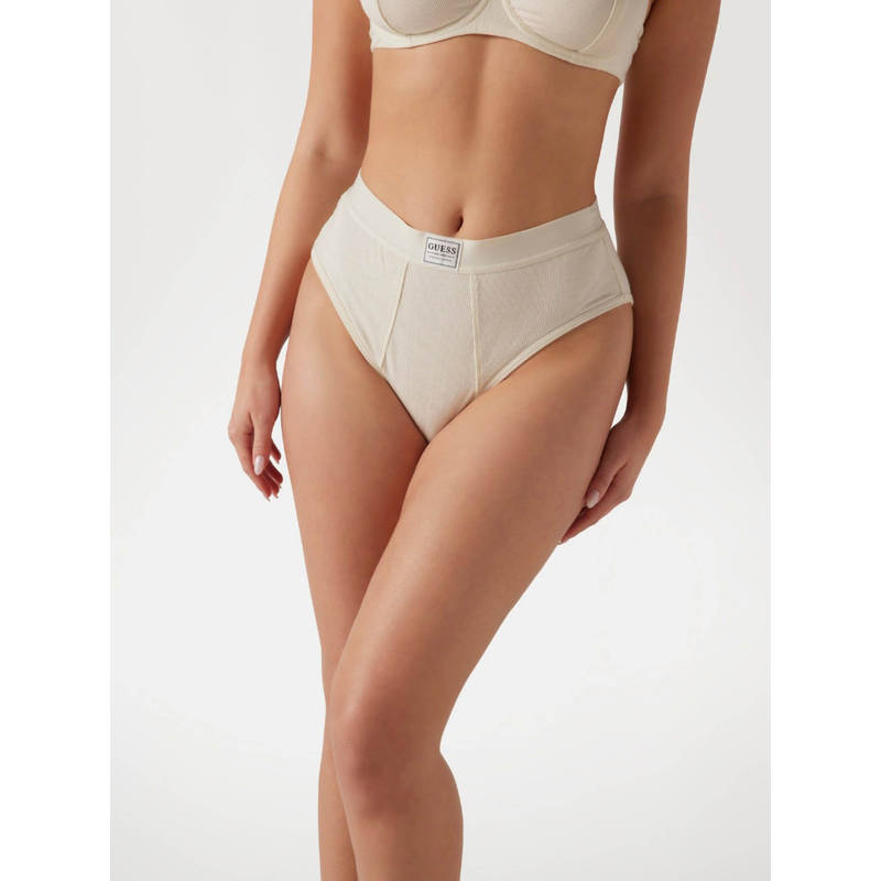 Guess Modal Solid Off White Tessa High Waist Brazilian Hipster (S)