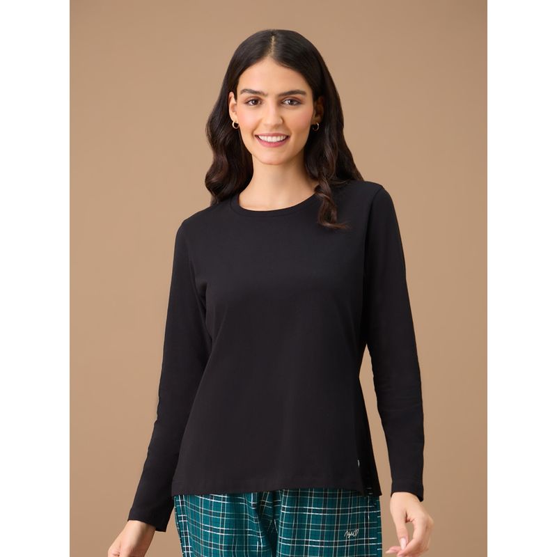 Nykd By Nykaa Essential Long Sleeve Tee - NYS807 - Jet Black (L)