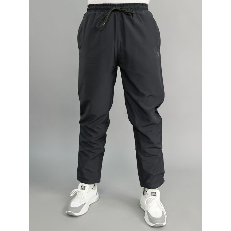 Monte Carlo Men Grey Polyester Blend Solid Trackpant (M)