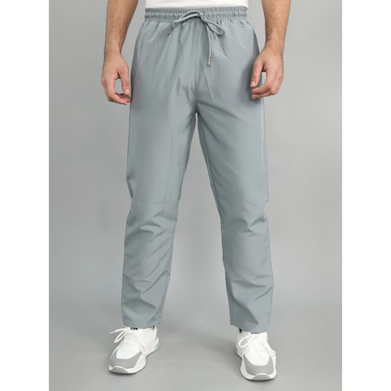 Monte Carlo Men Grey Polyester Blend Solid Trackpant (M)