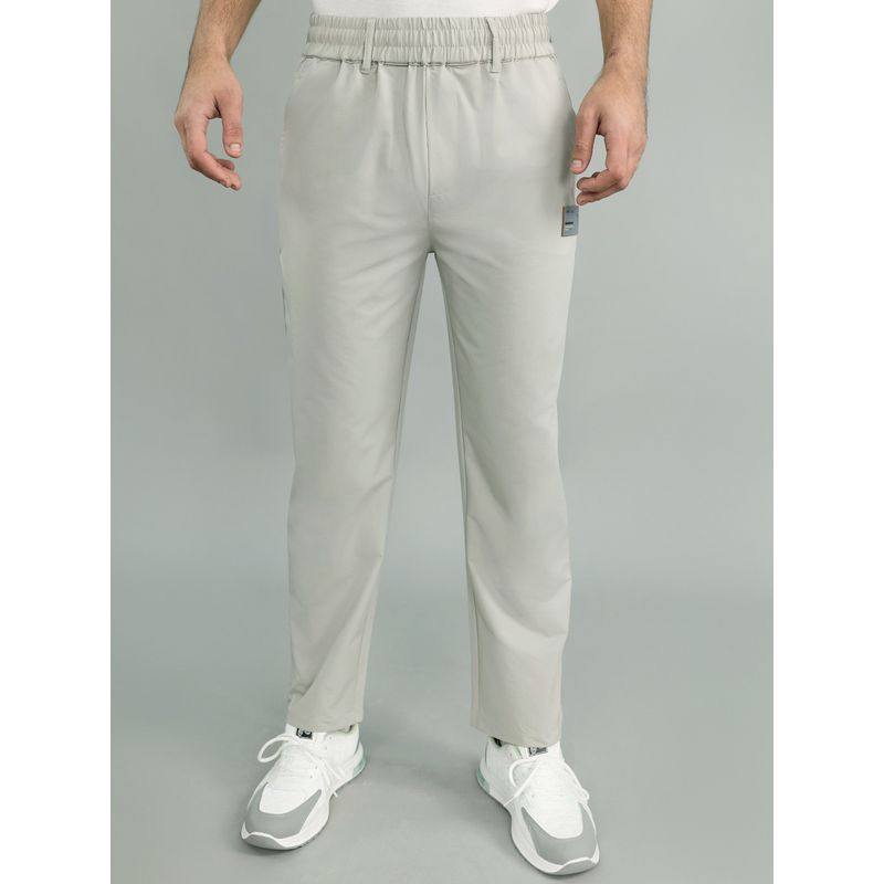 Monte Carlo Men Grey Polyester Blend Solid Trackpant (M)