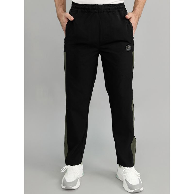 Monte Carlo Men Black Polyester Blend Solid Trackpant (L)