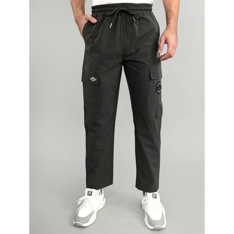 Monte Carlo Men Grey Cotton Blend Solid Trackpant (M)