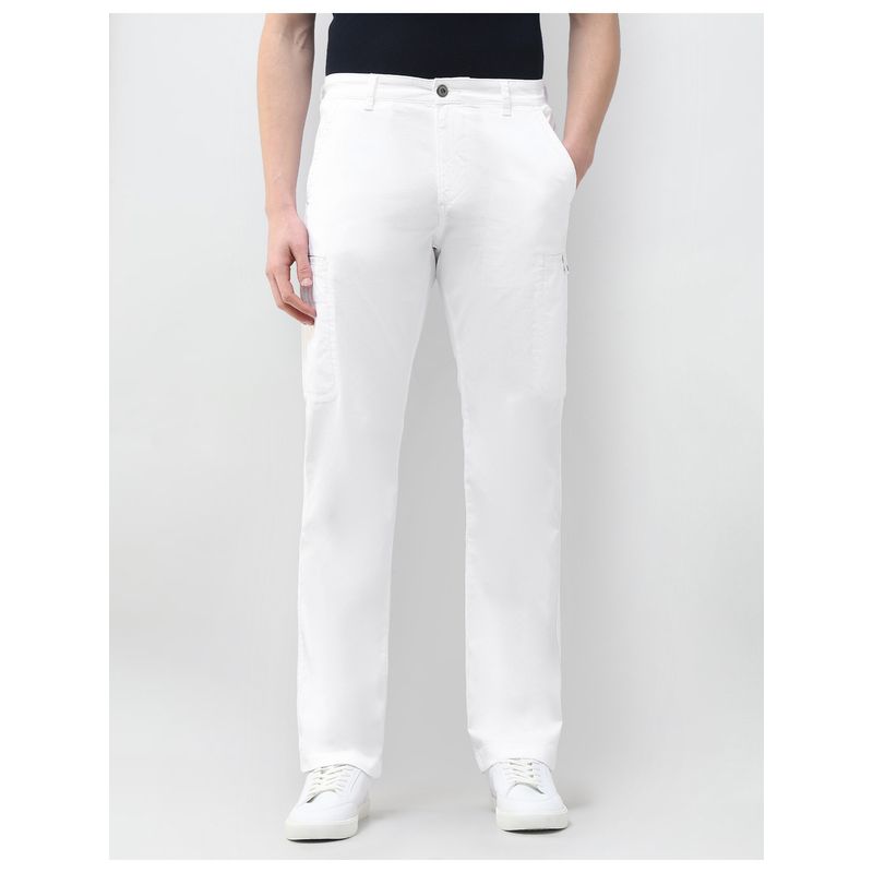 U.S. Polo Assn. Denim Co. Men Harold Slim Straight Fit White Cargos (38)