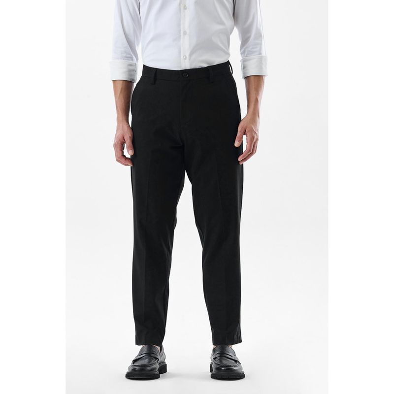 Snitch Black Solid Formal Trouser for Men (28)