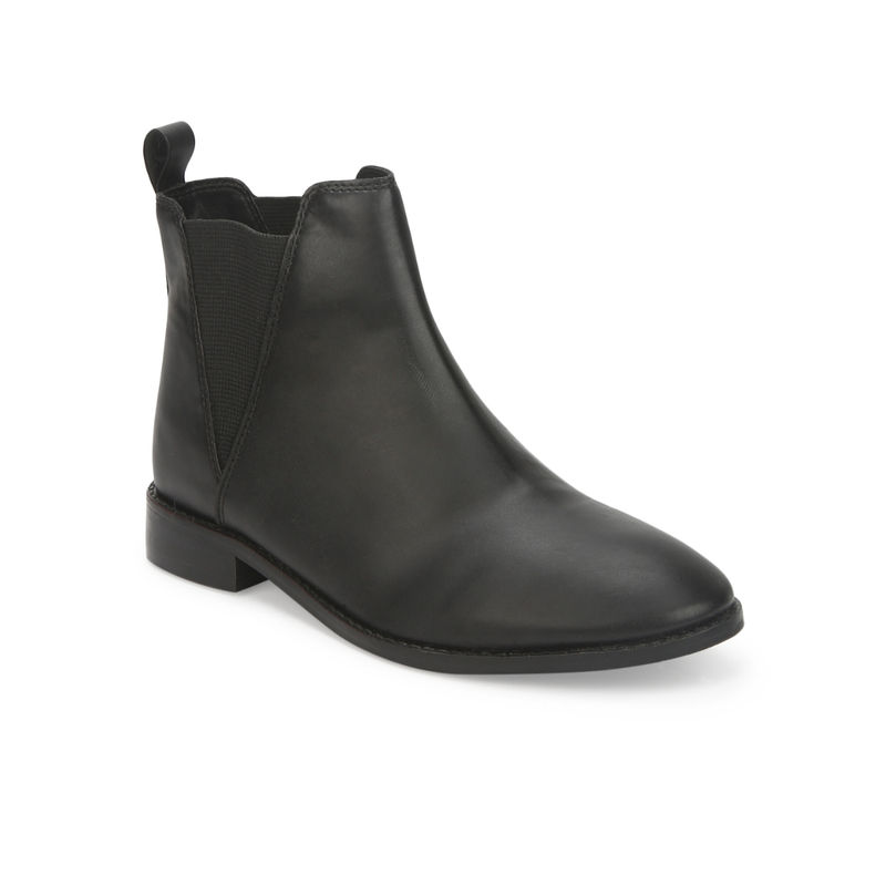 Truffle Collection Black Pu Slip On Low Ankle Boots - UK 7