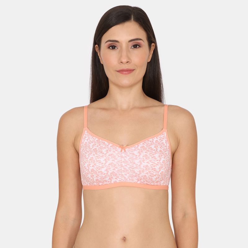 Zivame Rosaline Double Layered Non Wired 3-4th Coverage T-Shirt Bra - Pink Print (36C)