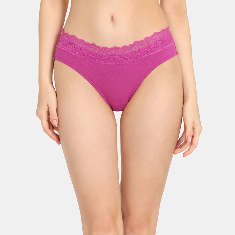 Zivame Low Rise Full Coverage Bikini Panty - Pink (S)