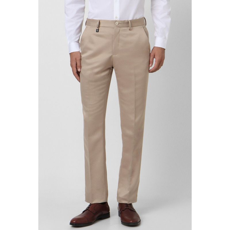 Van Heusen Men Beige Solid Skinny Fit Trousers (34)