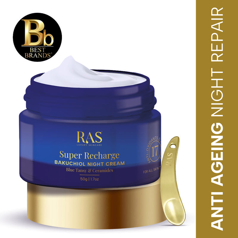 Ras Super Recharge Night Cream with Bakuchiol & Peptides Deeply Hydrates & Strenghten Skin Barrier
