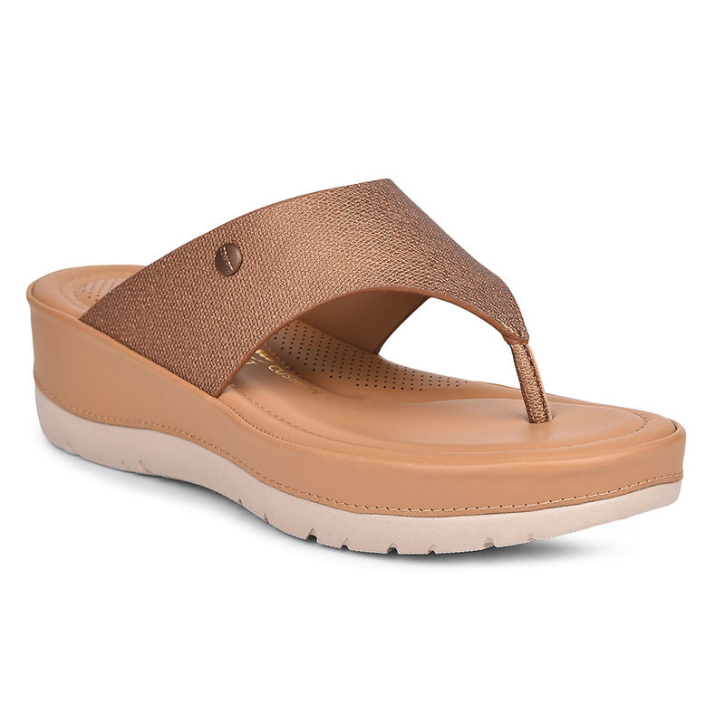 Bata Comfit Tan Comfit Wadges Heels for Women (UK 3)