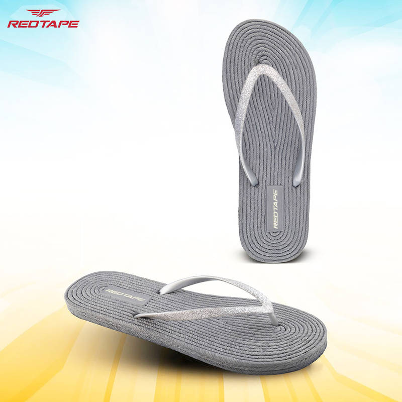 Red Tape Womens Silver Thomes Flip Flop (UK 4)