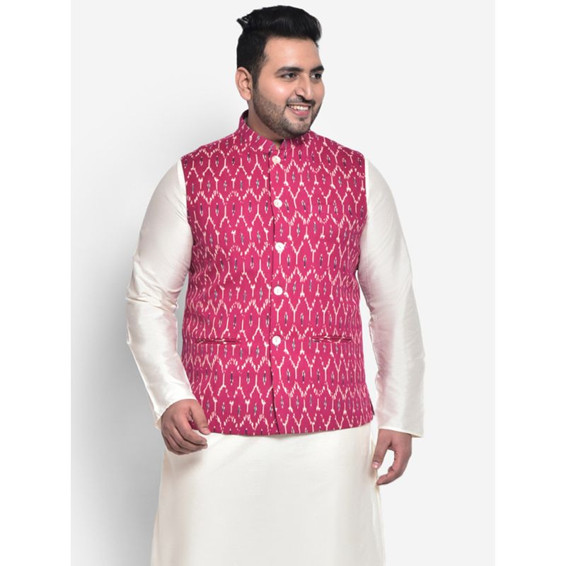 KISAH PLUS Men Pink Nehru Jacket (52)