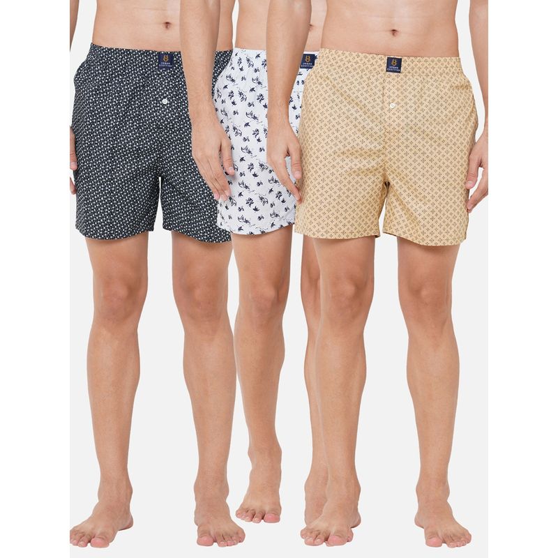 Urban Scottish Mens Cotton Printed Boxer With Side Pockets (M)