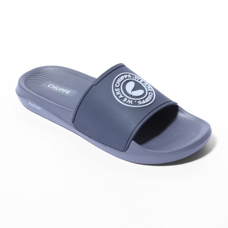 Chupps Men Dark Grey Pu Sliders (UK 7)
