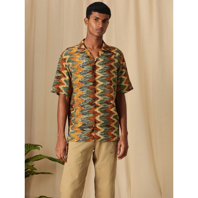 Mufti Men Multi-Color Geometric Loose Fit Shirt (M)