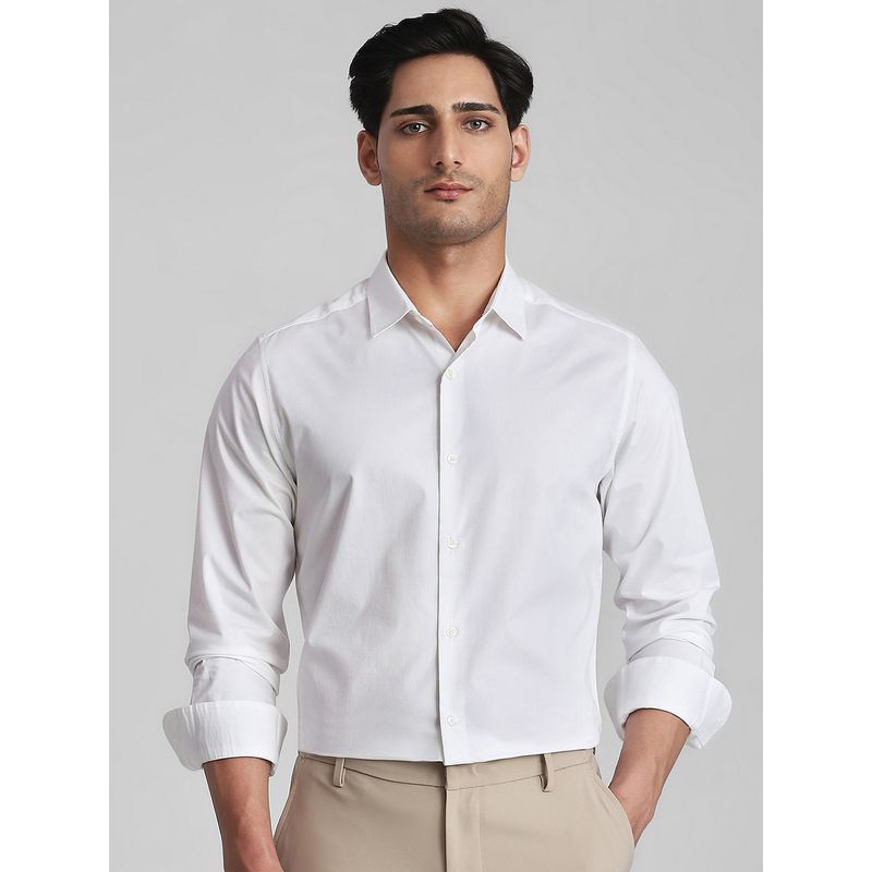 Mufti Men White Solid Slim Fit Shirt (3XL)