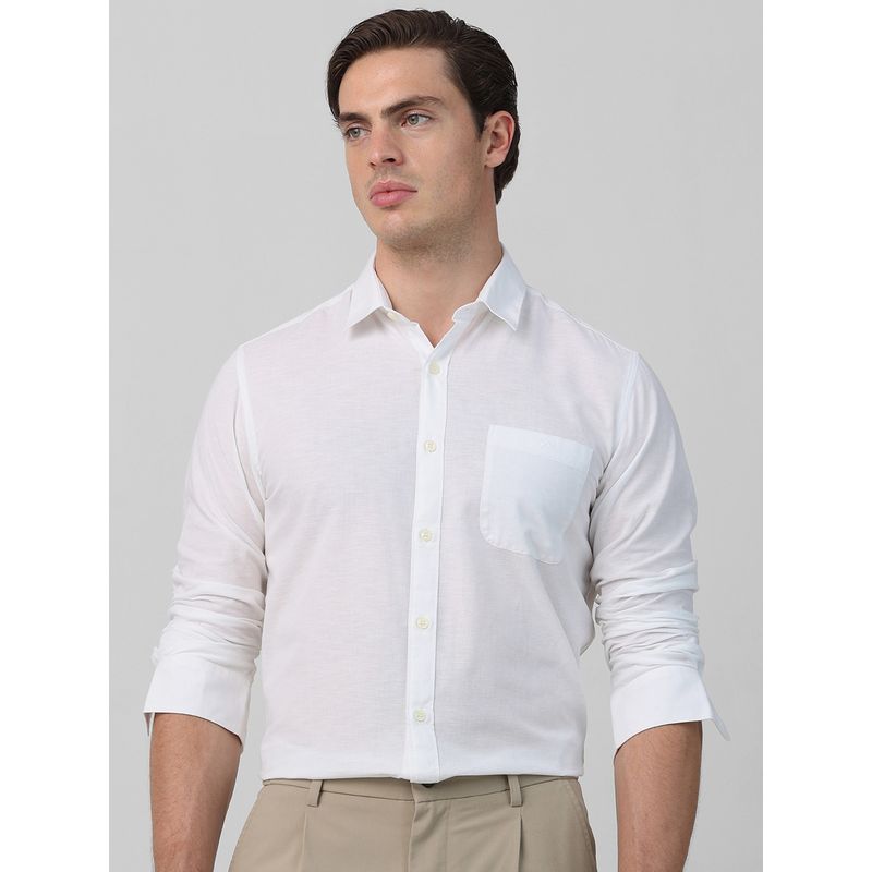 Mufti Men White Solid Slim Fit Shirt (4XL)