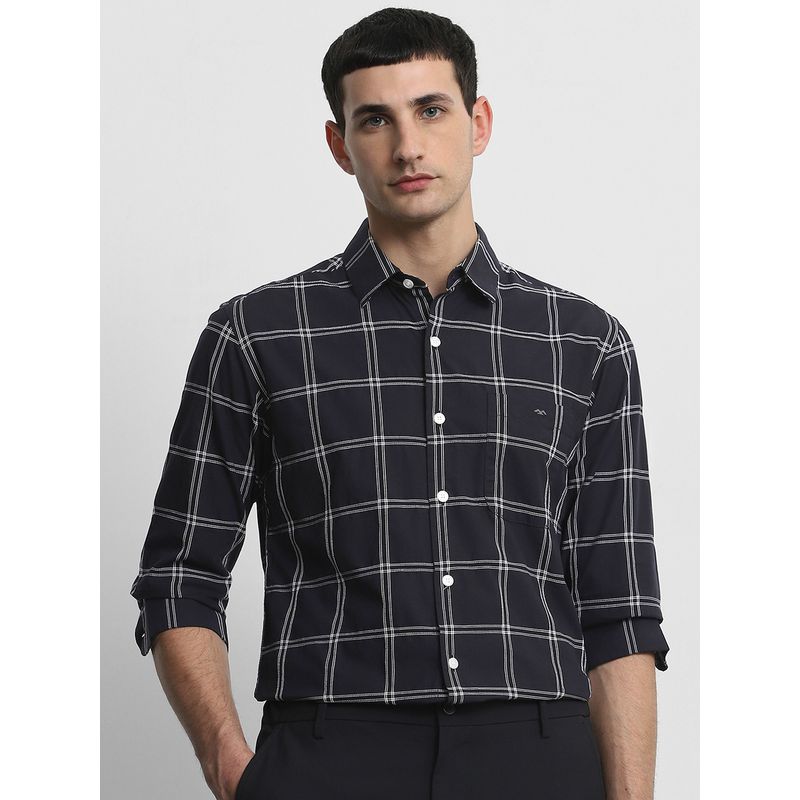 Mufti Men Black Checks Slim Fit Shirt (M)