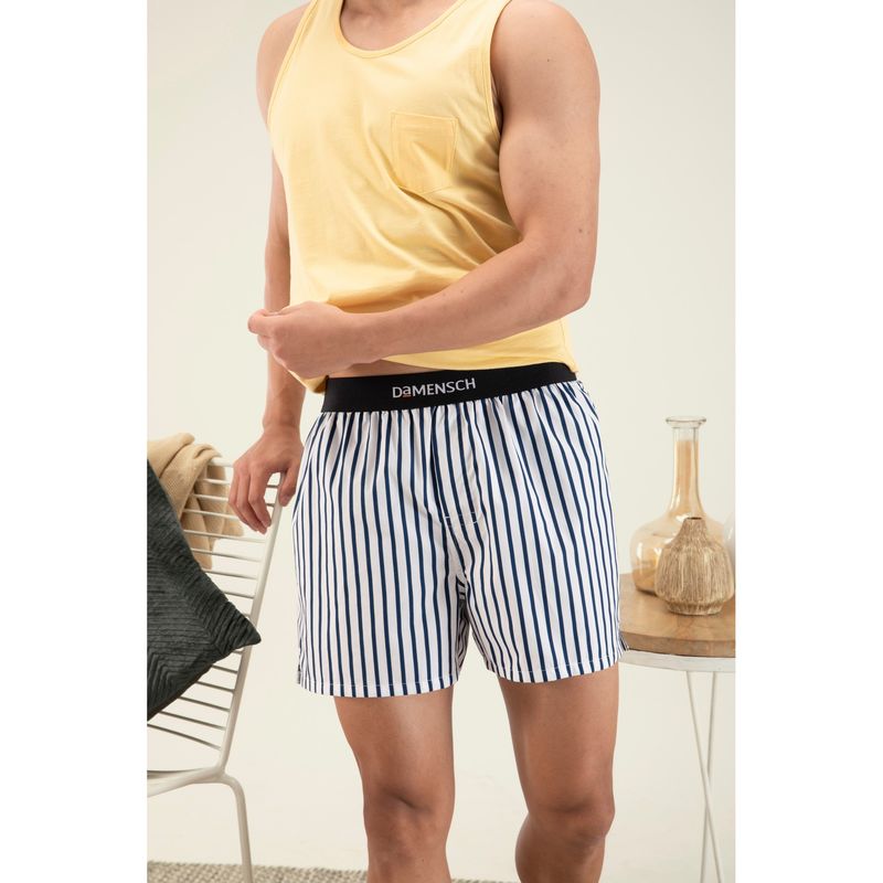 DaMENSCH White Breeze Ultra-Light Printed Cotton Inner Boxer (M)