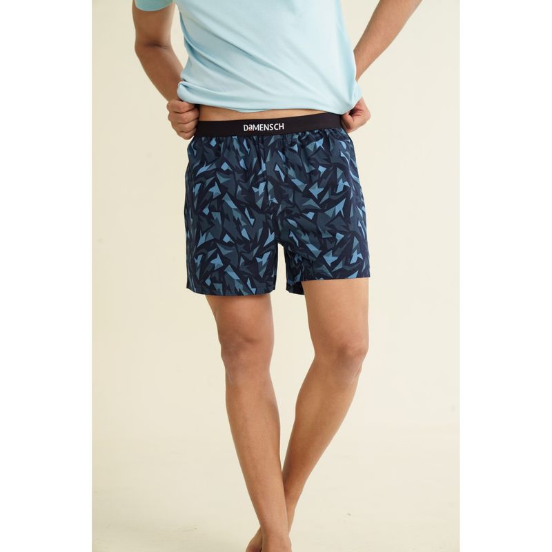 DaMENSCH Blue Breeze Ultra-Light Printed Cotton Inner Boxer (S)