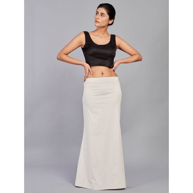 I AM BY DOLLYJAIN Cotton Lycra D'coat Off White (L)