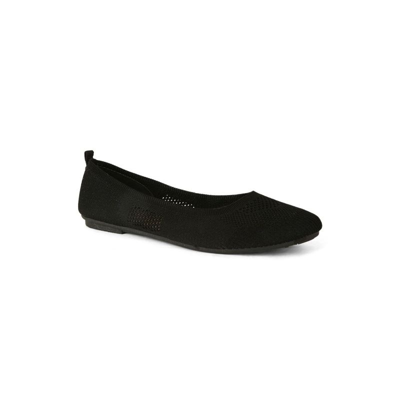Bata Solid/Plain Black Ballerinas (UK 5)