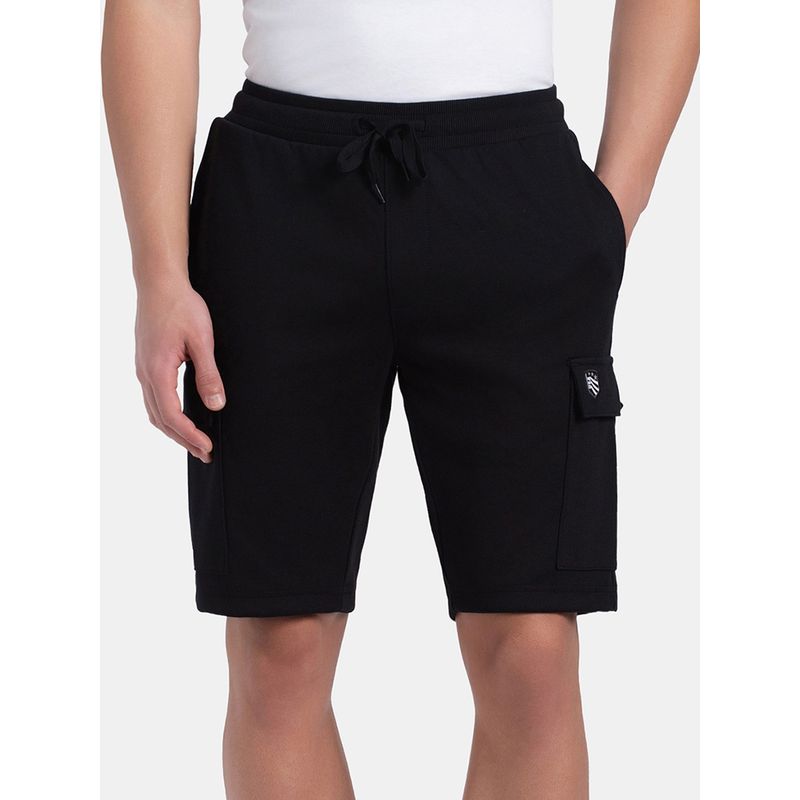 Jockey UM63 Men Super Combed Cotton Rich Cargo Pocket Shorts - Black (S)