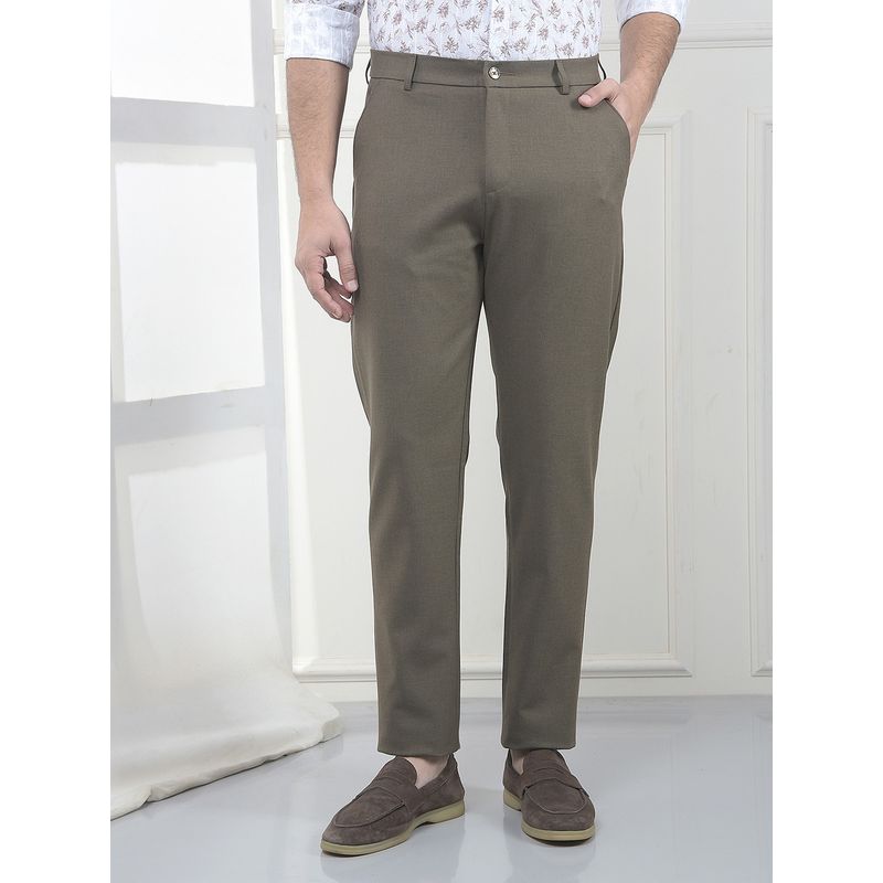 CRIMSOUNE CLUB Men Olive Chino Pant (28)