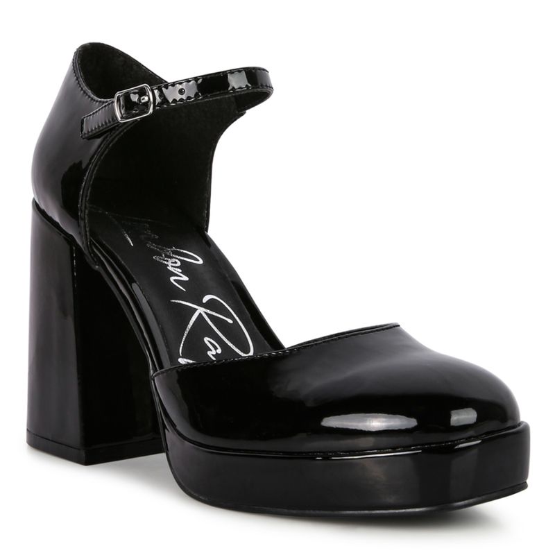 London Rag Solid Black Heels (EURO 41)