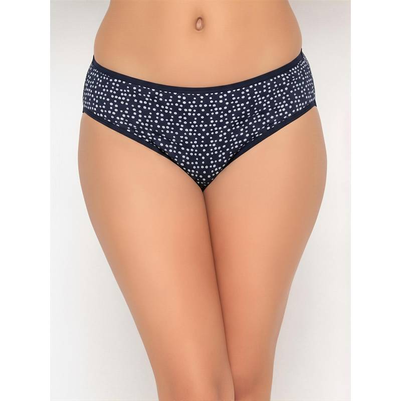 Clovia Womens Cotton Low Waist Printed Bikini Panty Navy Blue (L)