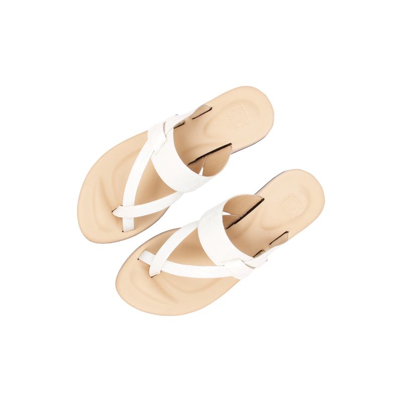 SKO White Genoa Solid Sandals for Women (UK 40)