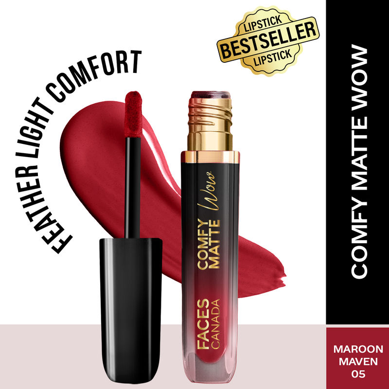 Faces Canada Comfy Matte Wow Liquid Lipstick - Maroon Maven 05