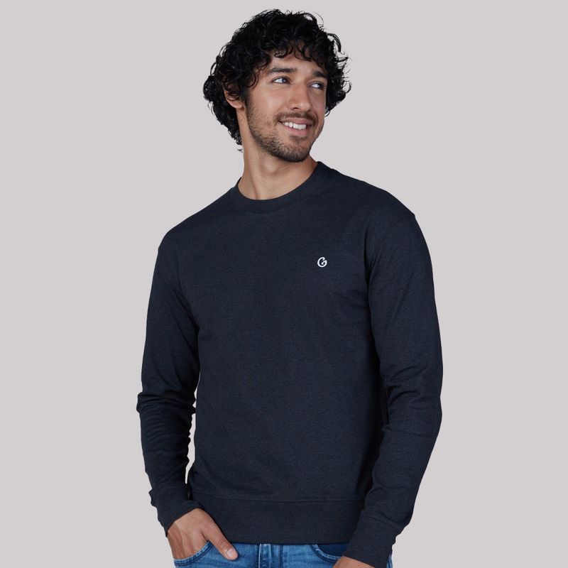 GLOOT Classic Cotton All-Weather Sweatshirt GLA011 Charcoal Melange (L)