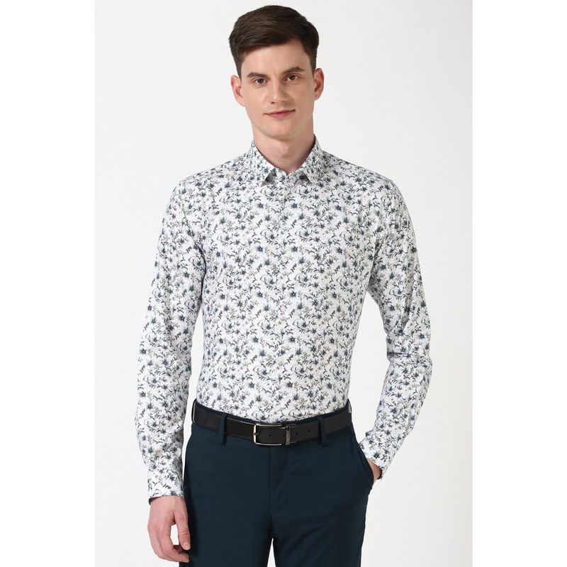 Peter England Men White Slim Fit Formal Shirt (38)